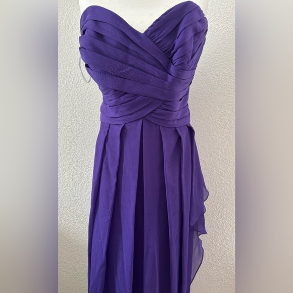 DAVID’s BRIDAL Elegant Purple Strapless Dress size 14 - Picture 2 of 7